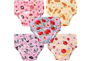 Max Shape 5 Pack Potty Training Underwear for Girls, Reusable Cotton Underwer, Baby and Toddler Girls Toilet Training Pants