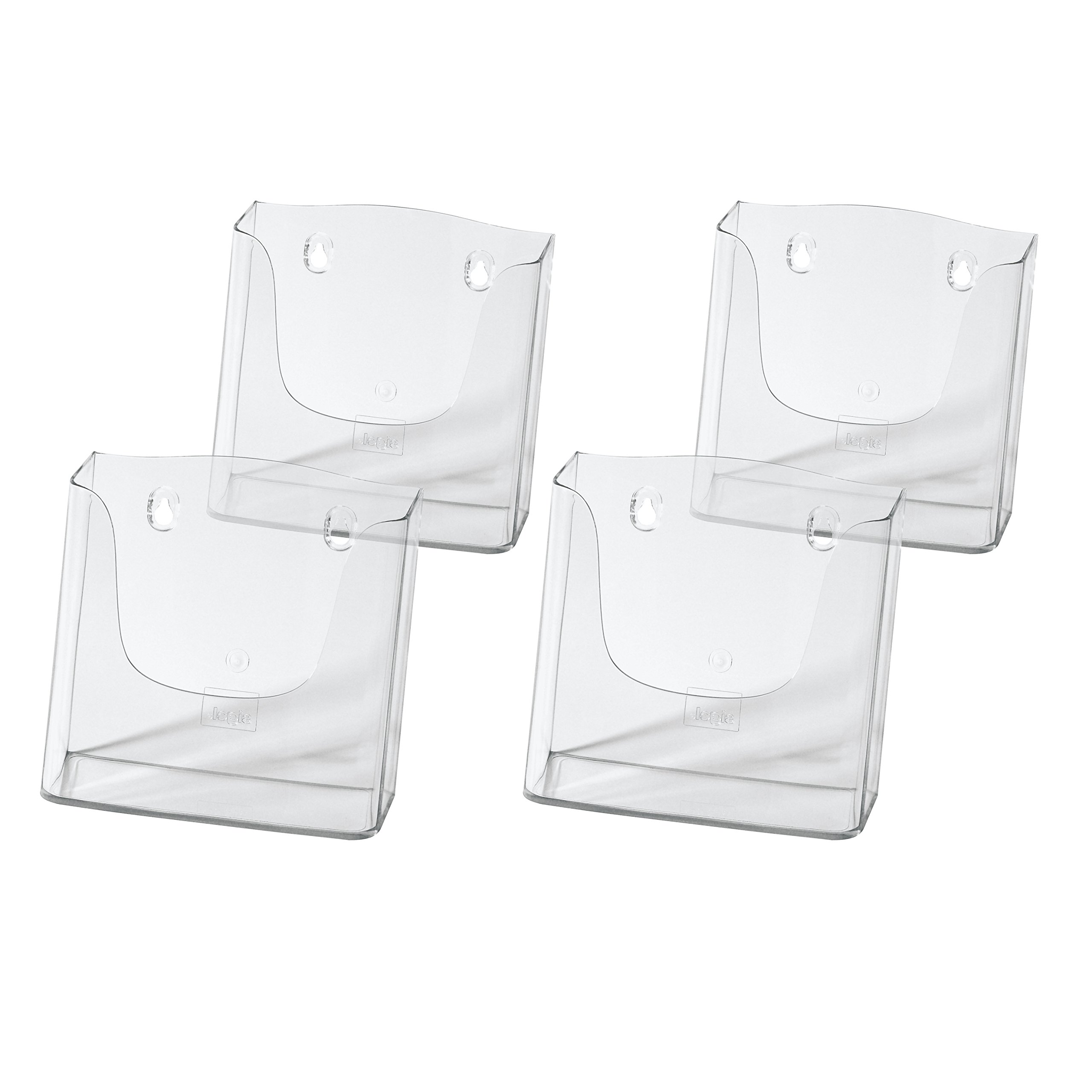 SIGEL LH116 Wall-Mounted Literature Holder, for A5, uv resistant acrylic, clear, 4 Pieces