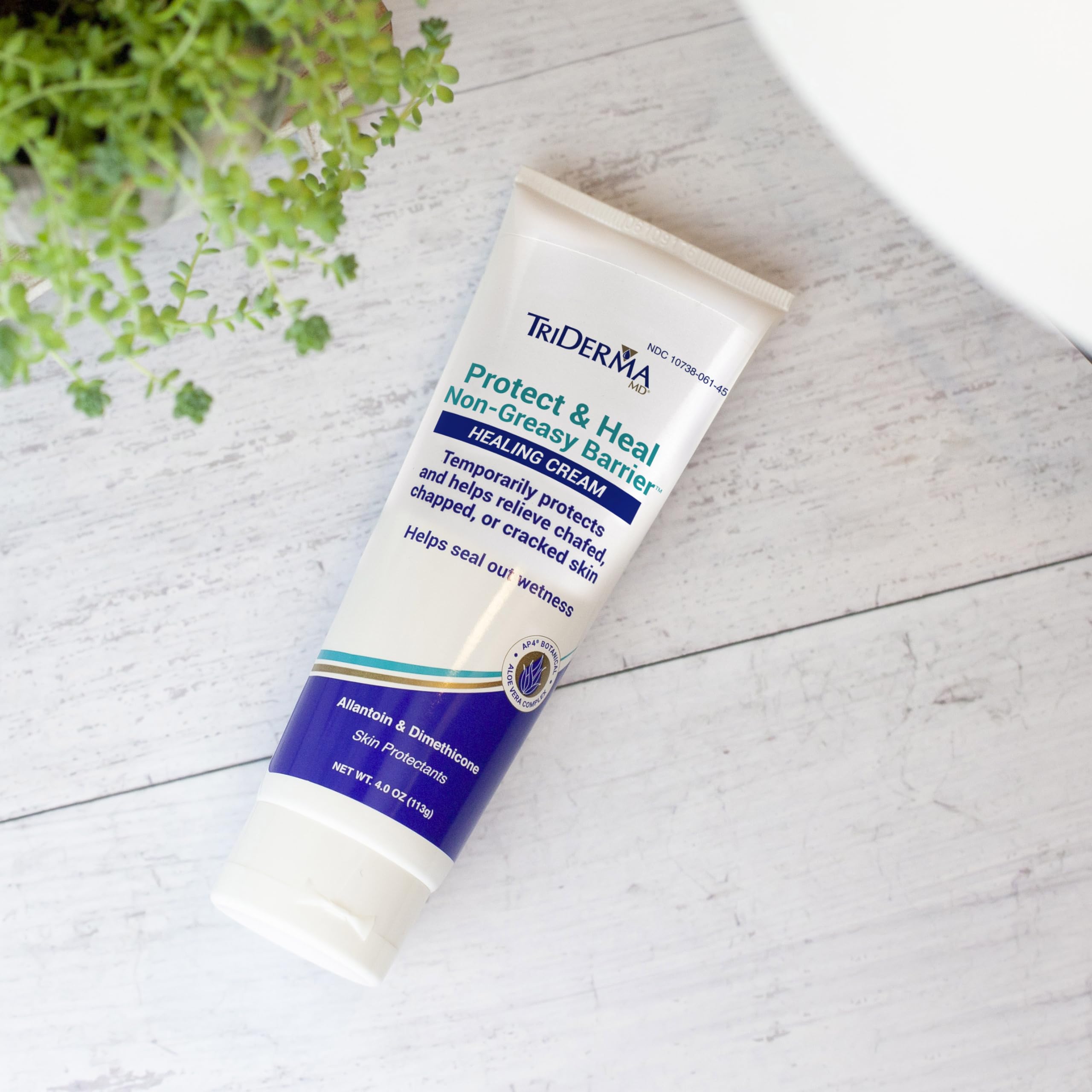 TriDerma Protect & Heal Non-Greasy Moisture Barrier Skin Protectant Incontinence Cream for Adult Diaper Rash, Chafing, Redness, Sensitive Skin with Dimethicone, Aloe Vera, FSA Eligible 4 oz