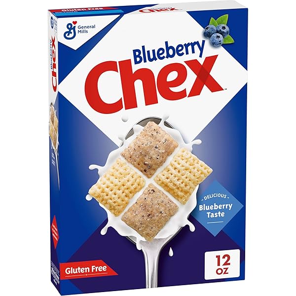 BLUEBERRY CHEX CEREAL, GLUTEN FREE BREAKFAST CEREAL, MADE WITH WHOLE GRAIN, 12 OZ