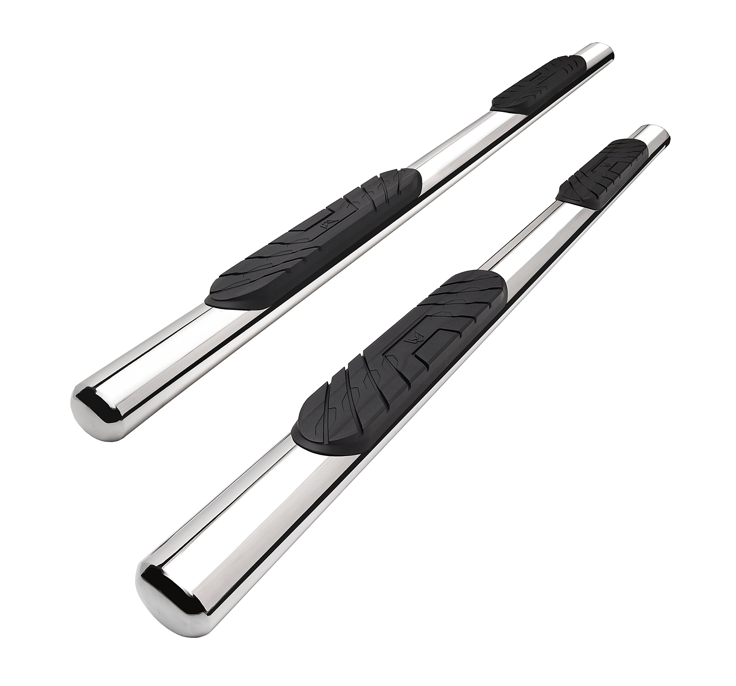 MaxMate Custom Fit 2009-2018 Ram 1500 Crew Cab/10-18 Ram 2500/3500/4500/5500 Crew Cab 4 inch Oval Stainless Steel Side Step Rails Nerf Bars Running Boards (2pcs with Mounting Bracket Hardware Kit)