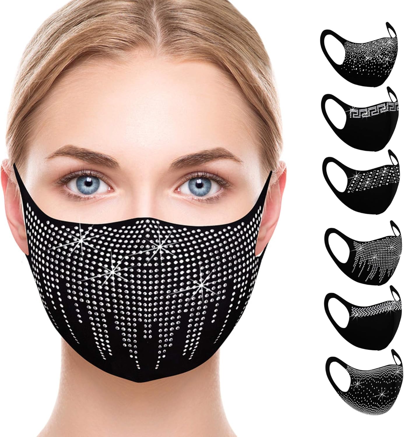 Sparkly Rhinestone Face Mask, Bling Face MaskSequin Mask