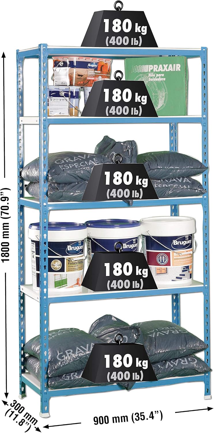 Simon Rack - 5/300 Rack Kit (Blue/White), 1800x900x300