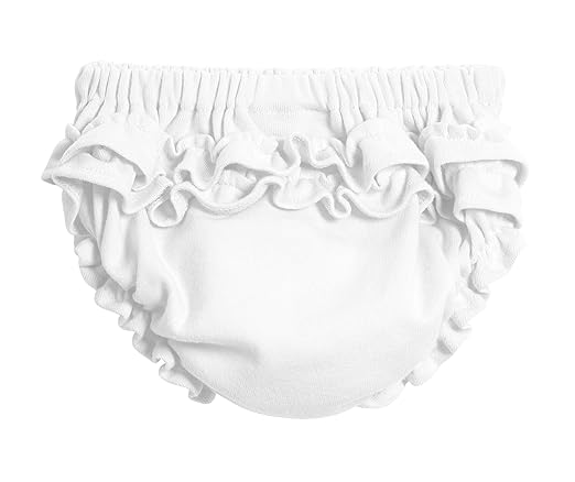 City Threads Baby Girls Ruffled Diaper Covers Bloomers Soft Cotton Fashionable Cute, White, 2T