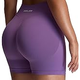 Aoxjox Seamless Biker Shorts for Women Impact Hidden Scrunch Low Waisted Athletic Yoga Short 3.5"/4.5"/5"/6"