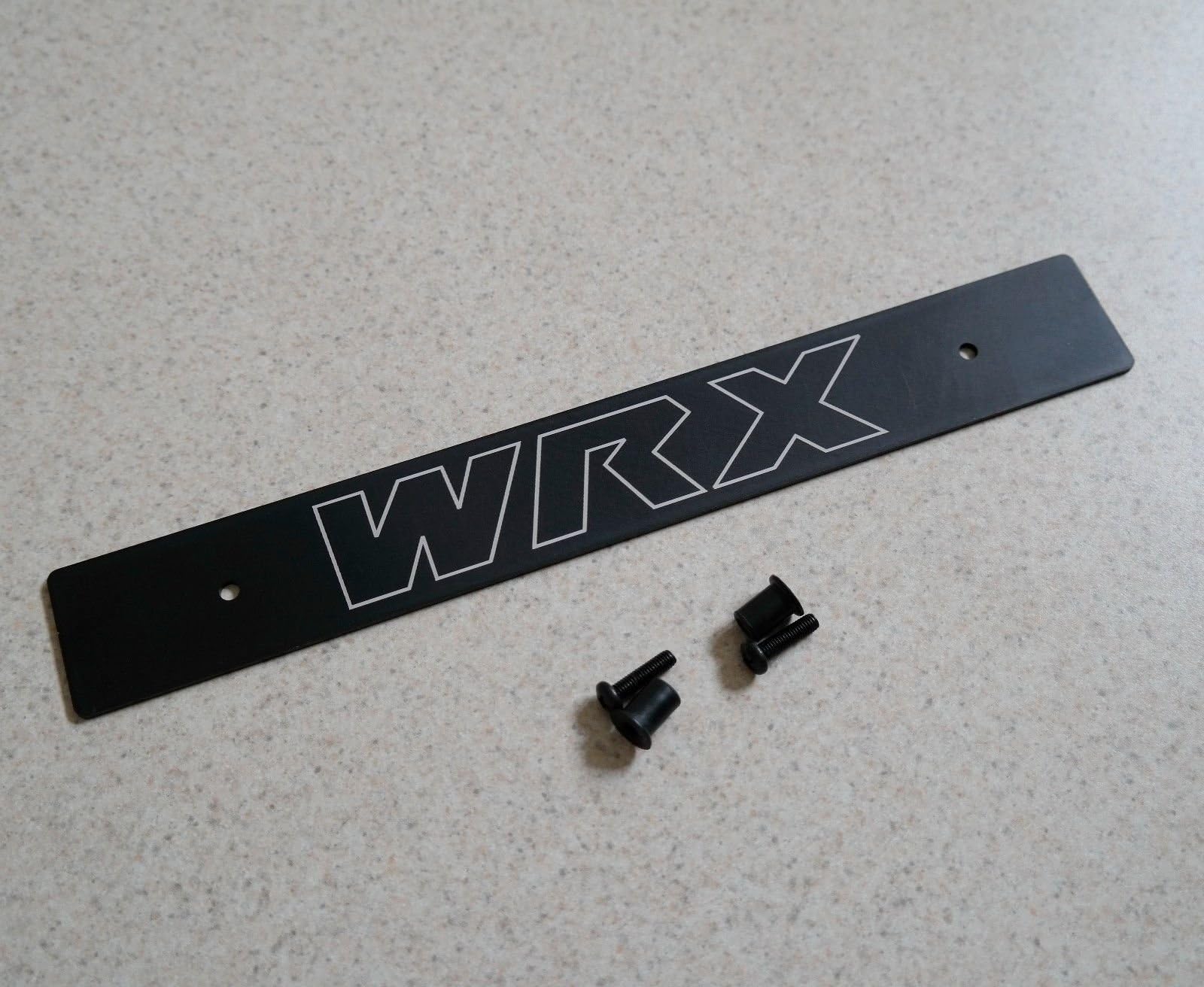 Aluminum Black Front License Plate Delete w / WRX Laser Engraved