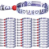 Soulchen 100 PCS Diabetes Awareness Cloth Wristbands Bulk Diabetes Awareness Reversible Bracelets with Non-Locking Slide Bead for Diabetic Survivor Gifts Public Event Charity Campaign Supplies
