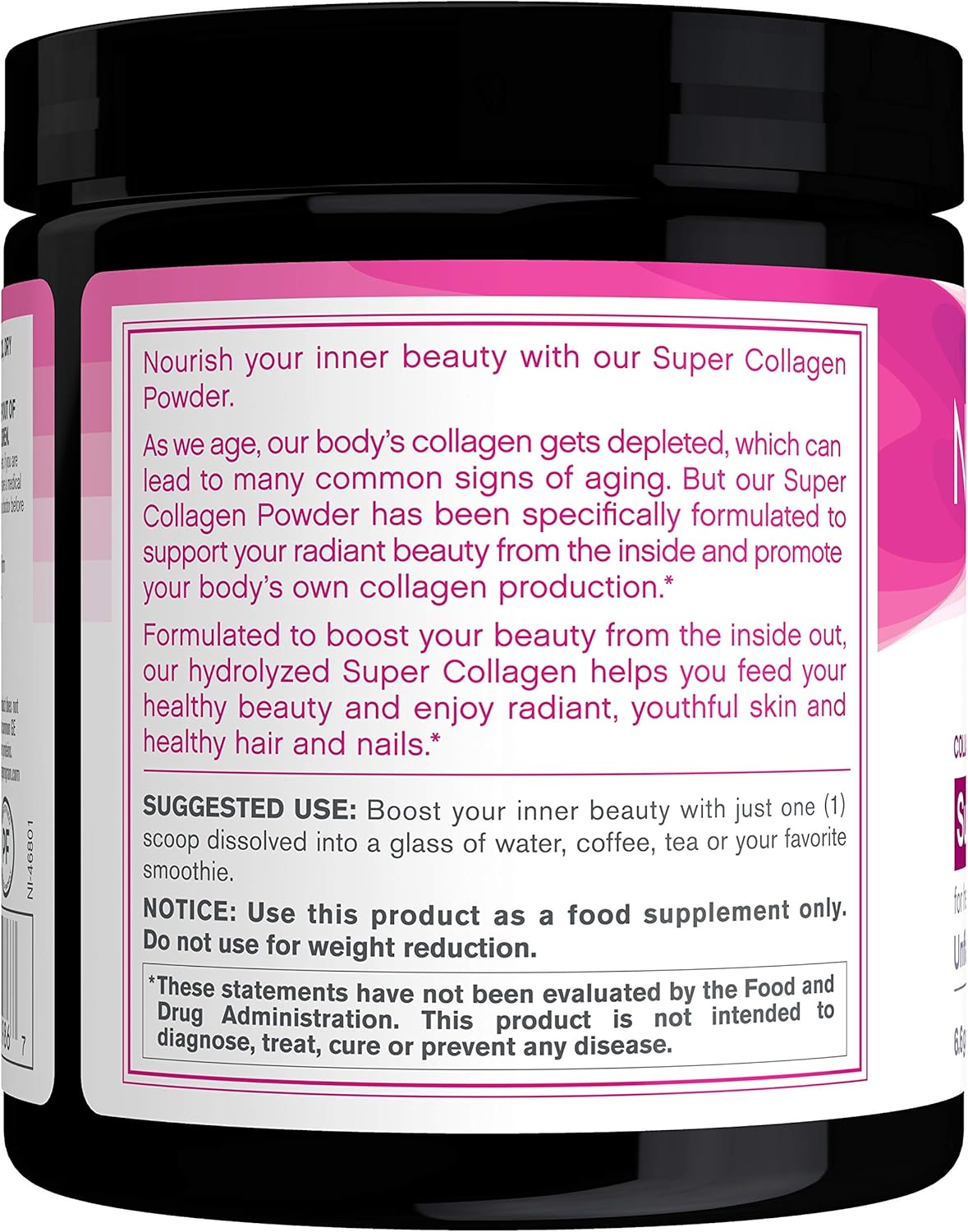 NeoCell Super Collagen Powder, 7 Ounces, Non-GMO, Grass Fed, Paleo Friendly, Gluten Free, Collagen Peptides Types 1 & 3 for Hair, Skin, Nails and Joints (Packaging May Vary), 30 Servings: Health & Personal Care