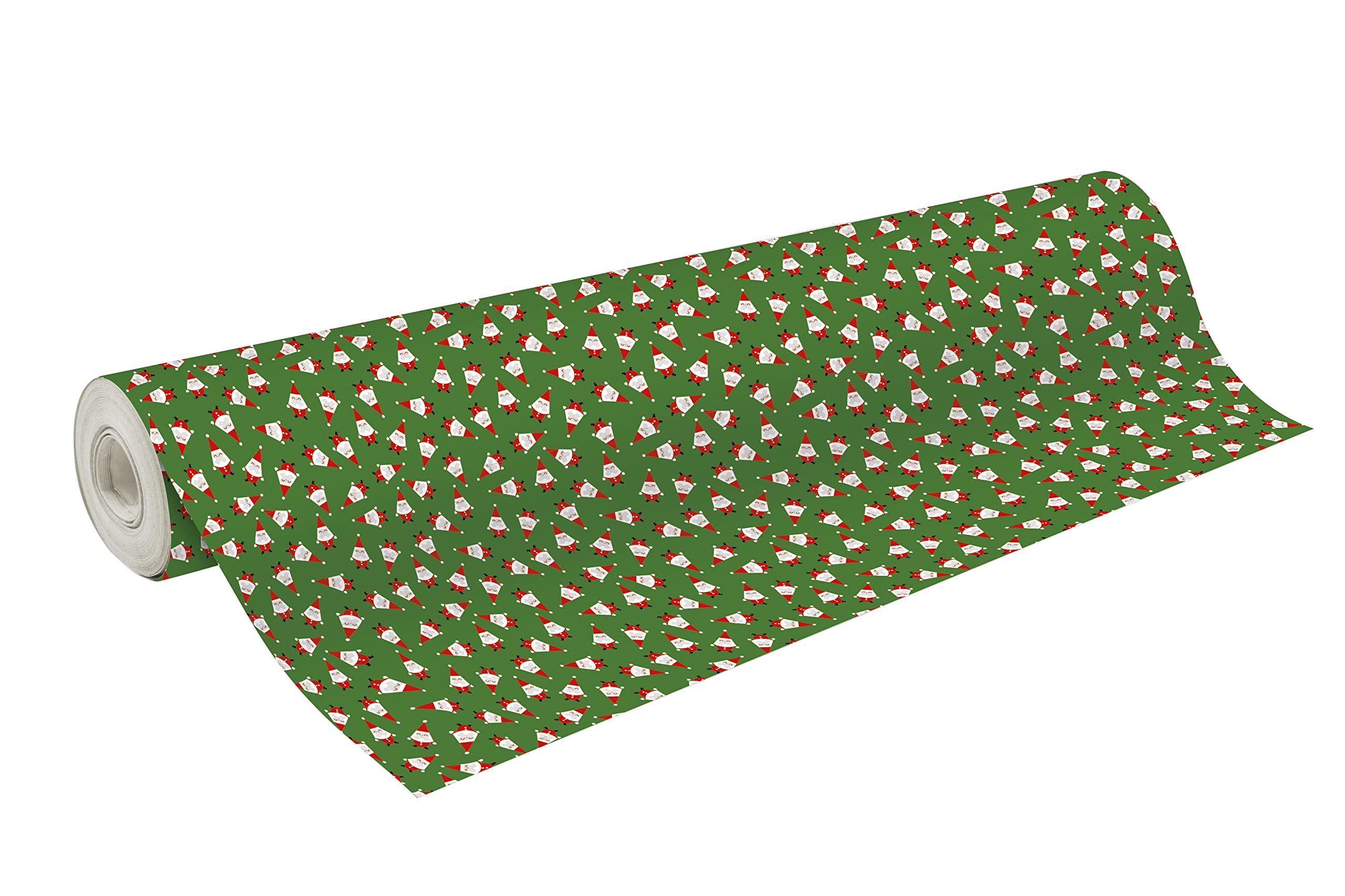 Clairefontaine 202055C - A Reel of Wrapping Paper - Excellia 80g Paper - Format: 50x0,70m - Pattern: Santa Claus, Red/Green - Gift wrapping, ideal for packaging