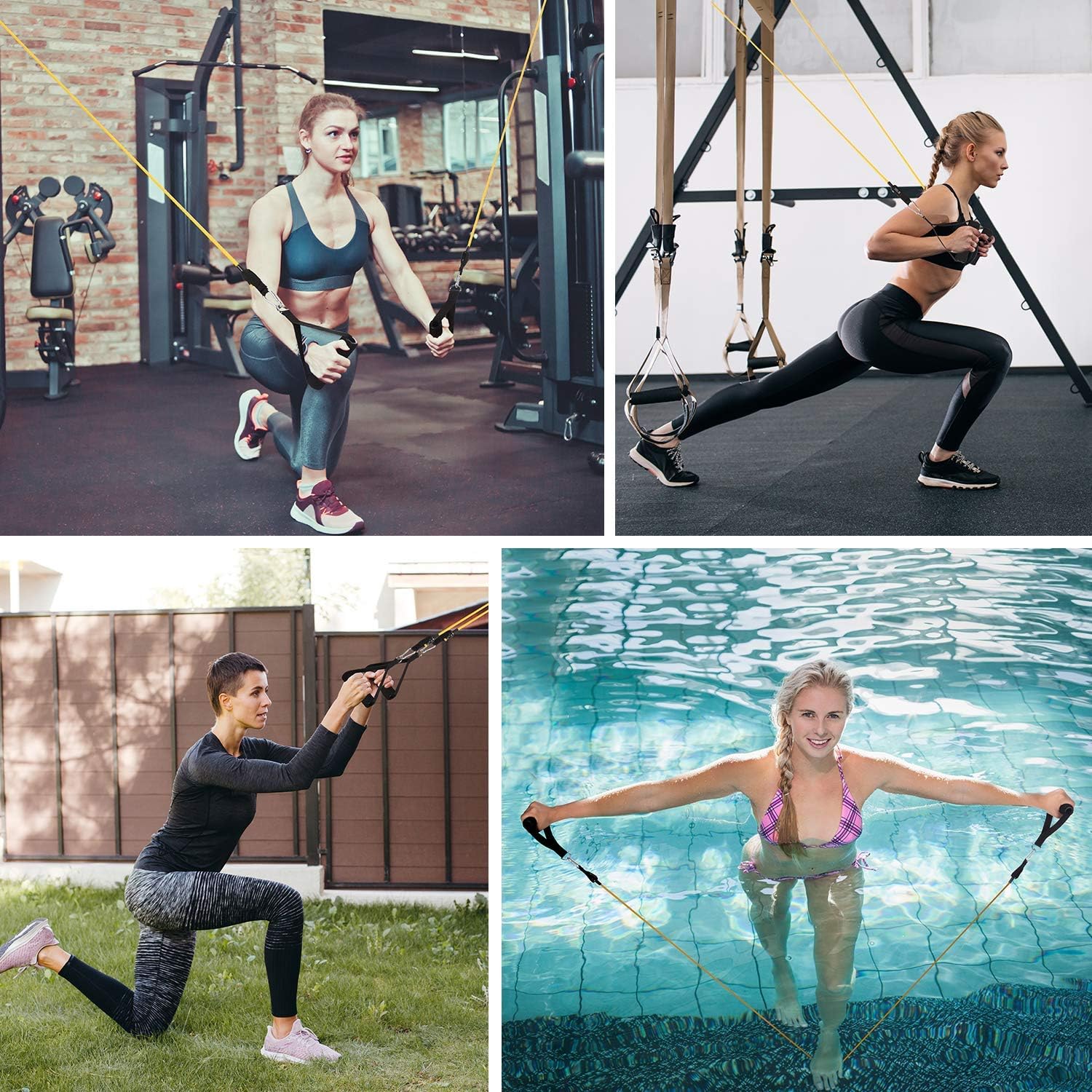 OMORC Resistance Bands Set, Exercise Bands with Handles, Door Anchor, Ankle Straps, Workout Band for Resistance Training, TRX, Aqua Aerobics, Physical Therapy, Stackable 100 lbs, 11Pcs : Sports & Outdoors
