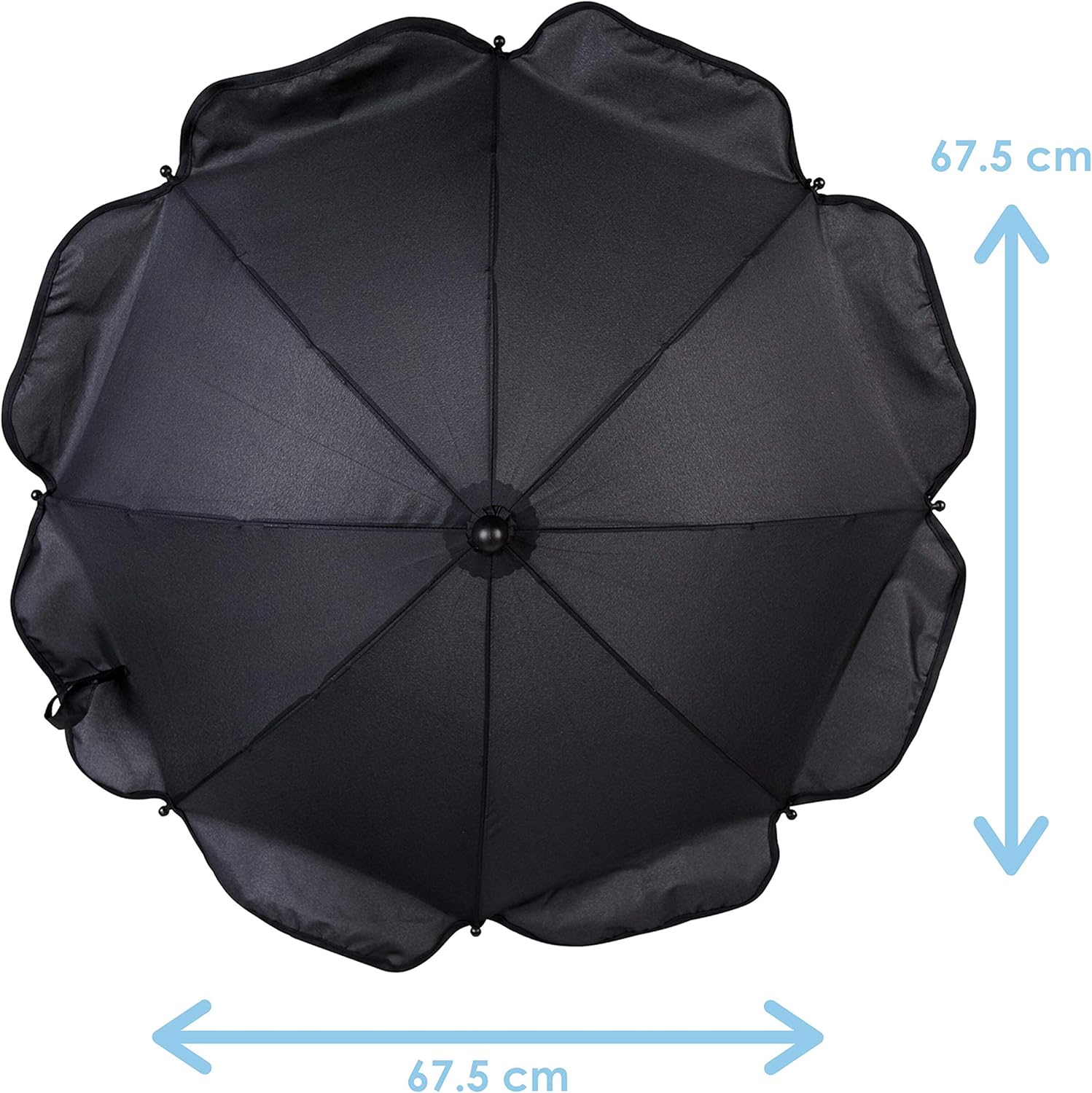 black pram parasol