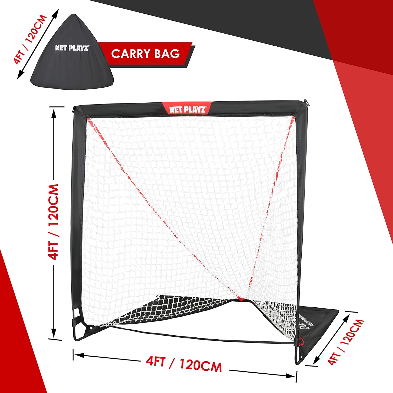 NET PLAYZ Kids Lacrosse Goal - Backyard Training, Practice & Exercise | Portable Lacrosse Net, Equipment & Gear, NOH445402020, Black : Sports & Outdoors