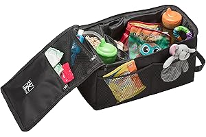 J.L. Childress Backseat Butler Car Seat Organizer for Kids - Essential Car Ride Accessories for Travel & Road Trips, Storage Organization for Front, Back, & Passenger Seats, 10 Pockets - Black