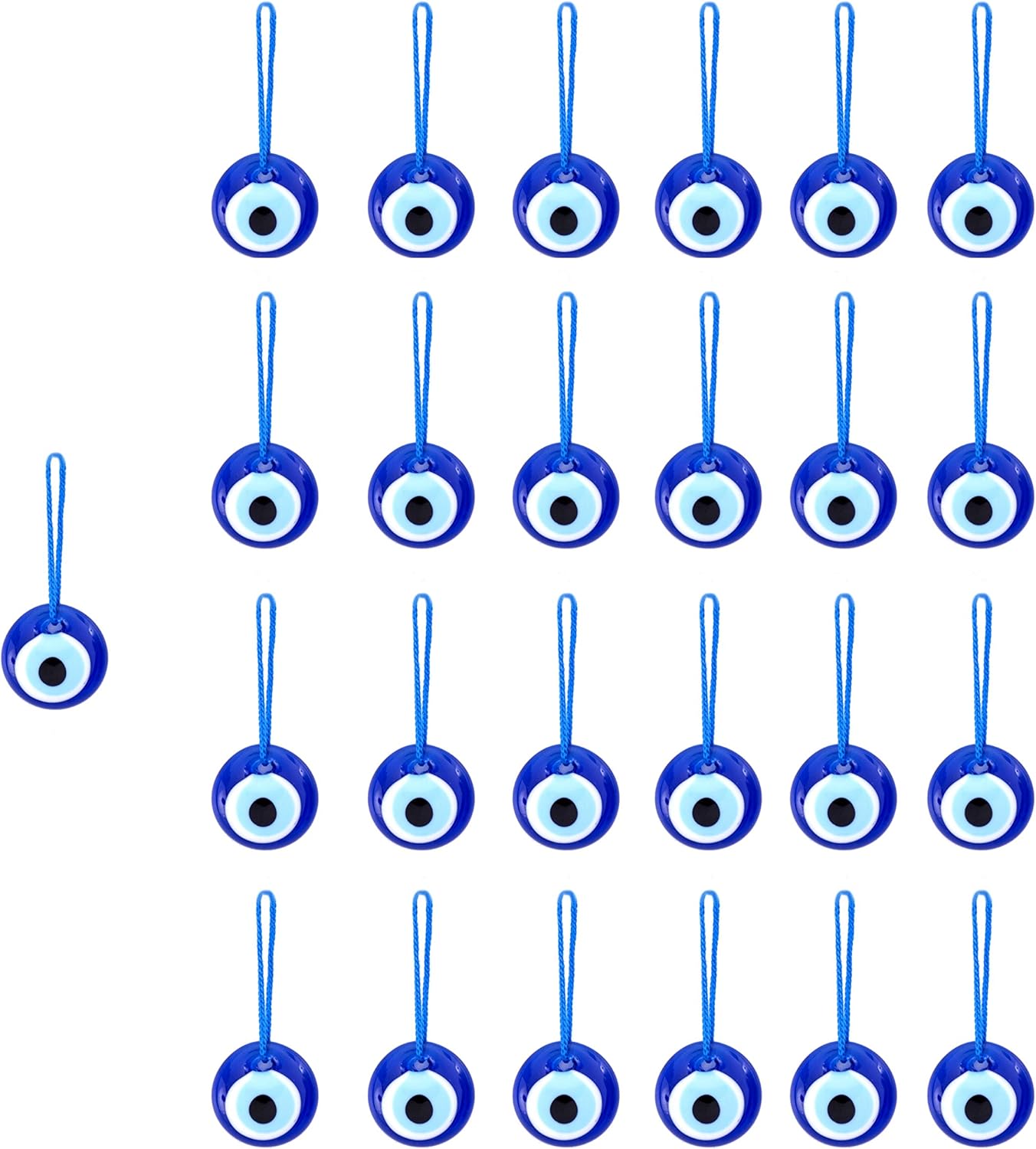 Erbulus Turkish Glass Blue Christmas Evil Eye Beads - 25pcs 1.18