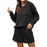 ZMJ Waffle Knit Pajamas for Women 2 Piece Sweatsuit with Pockets
