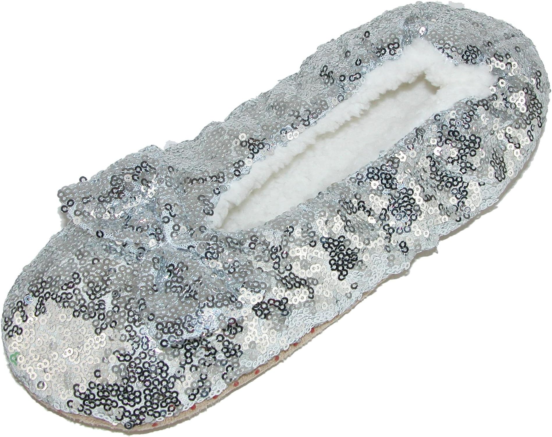 Women's Sequins Ballerina Slippers with Sherpa Fleece Lining