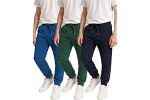 Andrew Scott Boys Fleece Joggers Pants | Multi Pack & Colors | Athletic Loose-fit Kids Sweatpants for Sports