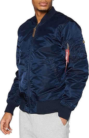 Alpha Industries Men S Jacket Ma 1 Vf 59 Long Azure Plain Size L Amazon De Bekleidung