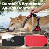 PoyPet No Pull Dog Harness Reflective Vest with 2 Leash Attachments Red M view 7