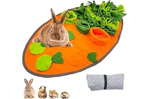 HERCOCCI 30" x 16" Large Rabbit Foraging Mat Toys with Fixing Handle, Washable Polar Fleece Feeding Mat Fun Game Interaction Treat Dispenser for Rabbit Bunny Guinea Pigs Chinchillas Ferrets