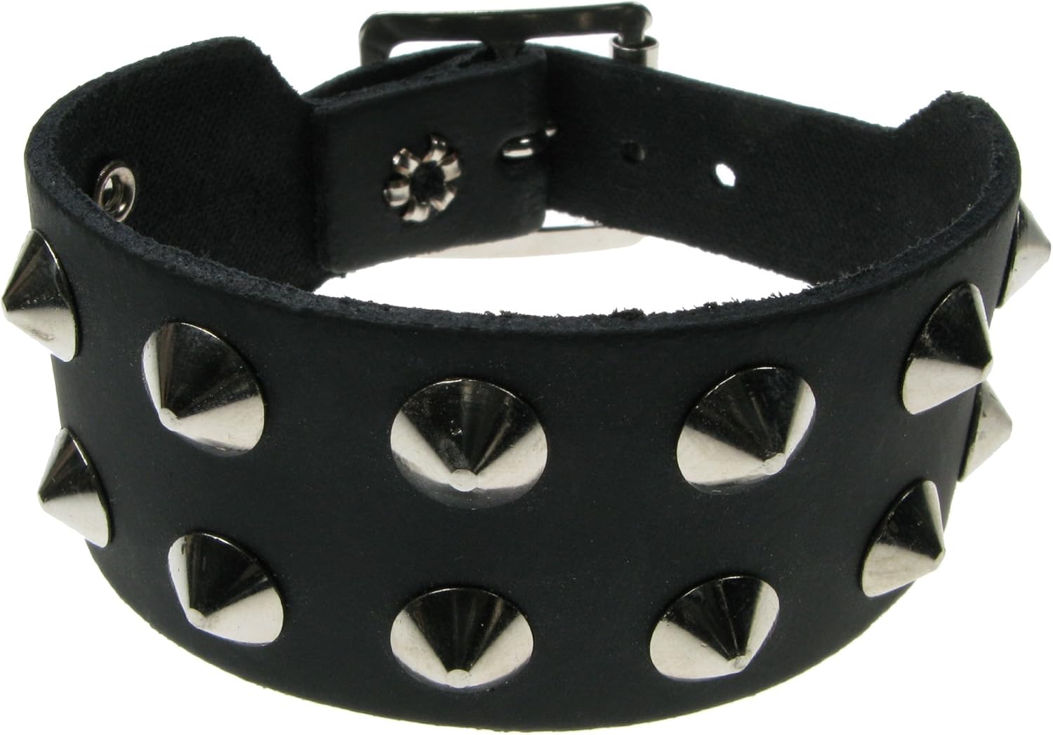 Bullet 69 2 Row Studded Wristband Conical Leather Wristband Emo Punk