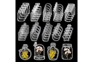 Qianyu 40 Pcs Transparent Dried Flower Bookmarks Clear Drift Bottle Book Markers for Women Plastic Craft Transparent Blank Bookmarks Maker Handmade DIY Clear Beautiful Flower Page Clips