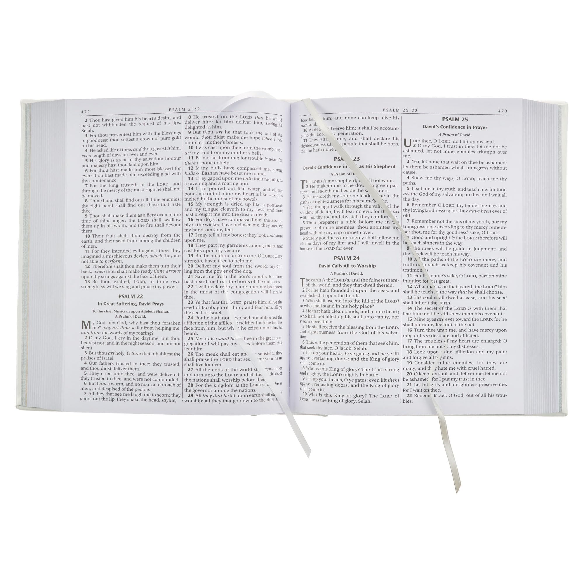 KJV Holy Bible, Classically Illustrated Heirloom Family Bible, Faux Leather Hardcover - Ribbon Markers, King James Version, White/Silver (KJV Family Editions)