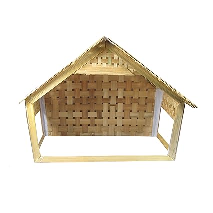 Salvus App SOLUTIONS Foldable Christmas Decoration Bamboo House Medium Size-20x 24x10 (LxBxH)