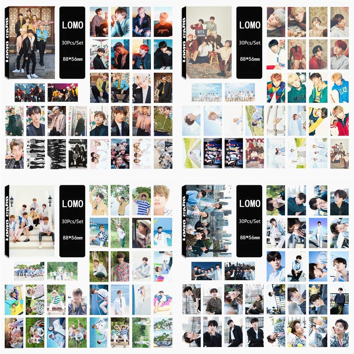 8 Pack 240 Pcs Bts Lomo Card Kpop Bangtan Boys Photocards Love Yourself Tear You Never Walk Alone Wings Greeting Card With Postcards Box Postcards Cards Card Stock Umoonproductions Com