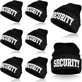 Panitay Cuffed Beanie Knitted Beanie Hat Embroidered Hat Black Winter Skull Cap for Men Women