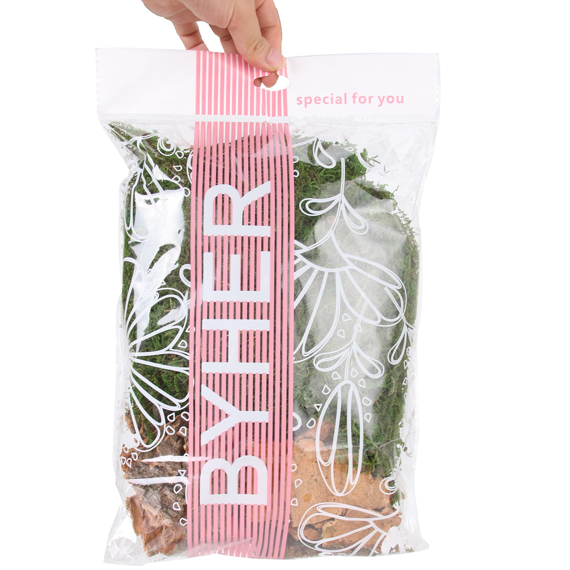 BYHER Fake Moss for Crafts, Assorted Treebark Fairy Garden Accessories Green Moss for Decorating, Tree Bark for Crafts, Terrarium, Floral Arrangements (Forest Green)