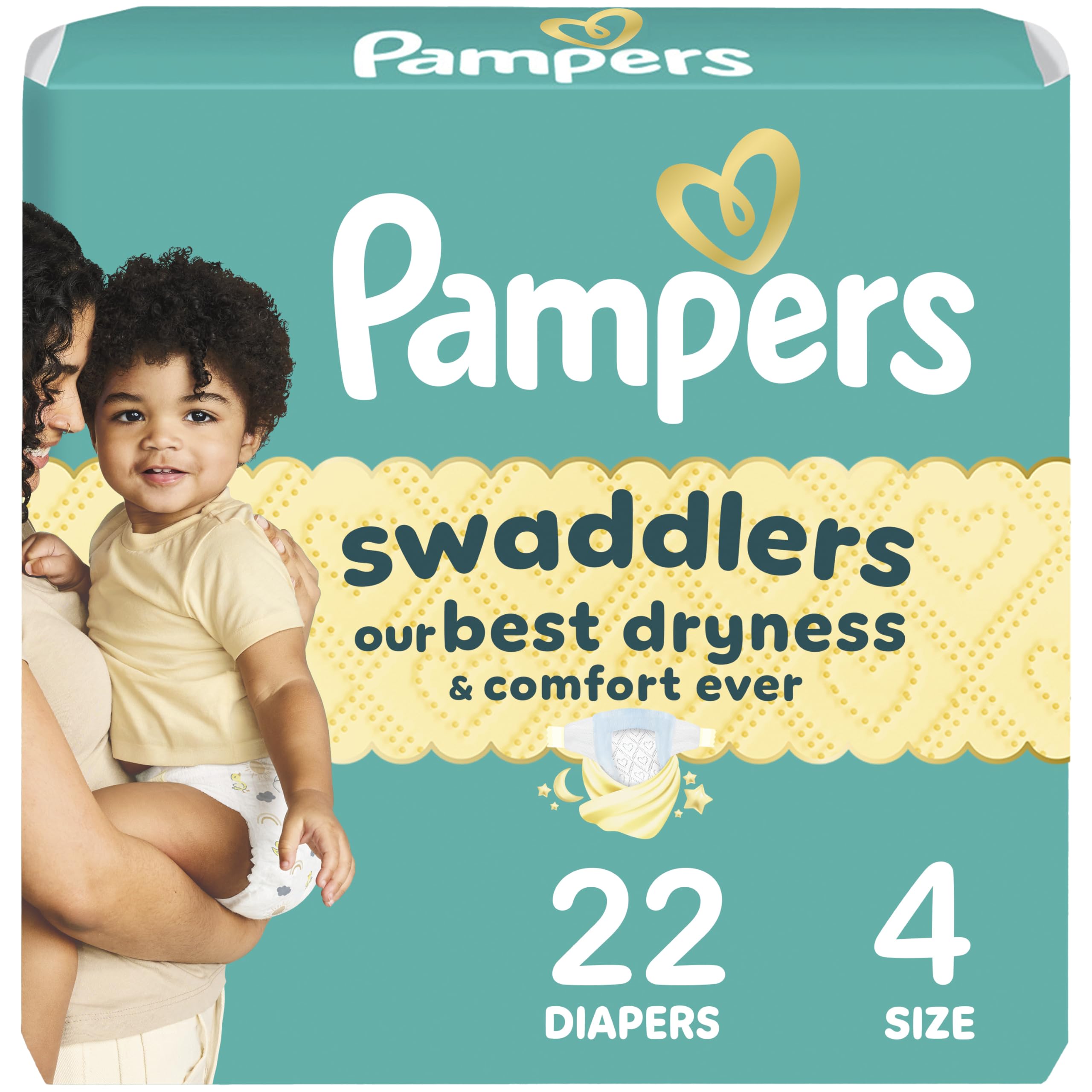 Photo 1 of Pampers Baby Diapers - Swaddlers - Size 4, 22 Count, Ultra Absorbent Disposable Infant Diaper