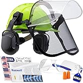 Raxwell Chainsaw Safety Helmet – ANSI Certified 6-in-1 Forestry Hard Hat with Ear Muffs, 2 Visors, Goggles & Earplugs – 30dB Noise Reduction – Adjustable PPE for Arborists, Logging & Tree Work