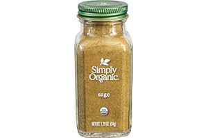 Simply Organic Ground Sage Leaf, 1.41 Ounce, Sweet Earthy Flavor, Hints of Mint, Pair with Garlic & Rosemary, Kosher, Organic