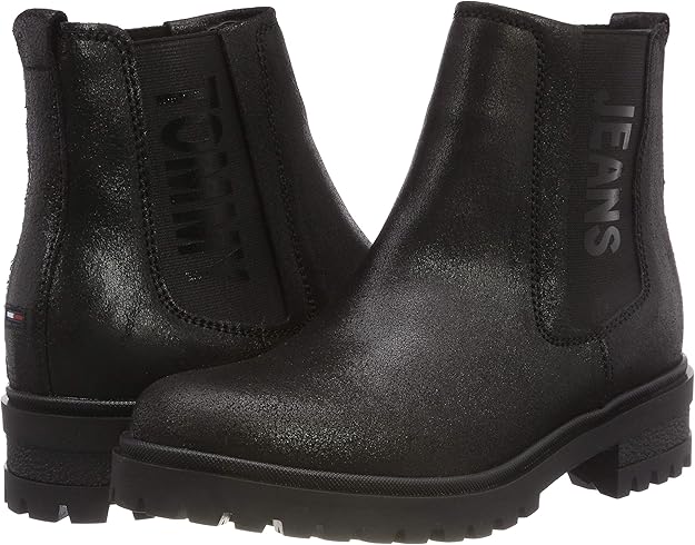 tommy hilfiger metallic cleated chelsea boot
