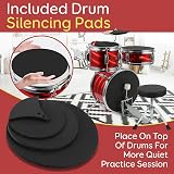 Pyle Kids Drum Kit 3 Piece Junior Drum Set with Seat Snare Tom Cymbal view 2
