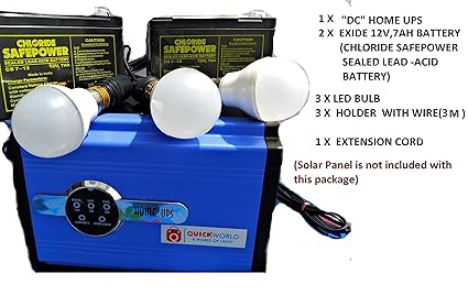 Subitron Metal Dc Solar Home Ups With 2 Exide Battery 10 X 10 X 7 Inch Blue And Black