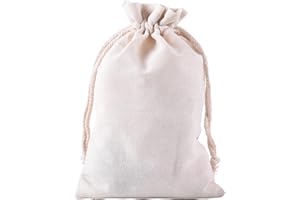 VIAMTO Sansam Large Cotton Muslin Drawstring Gift Bags, 10pcs 8x12'' Reusable Thicken Natural Cotton Sachet Bags for Spice, Jewellery and Crafts, Cheesecloth Brew for Straining Herbs