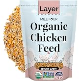 Mile Four Organic Chicken Feed, Layer Whole Grain, Non-GMO, US Grown 2 lbs | 16% Protein; Corn &amp; Soy-Free; USA Grown; Non-Medicated; No Fillers or Additives; Supports Egg Production; Family Farm Sourced