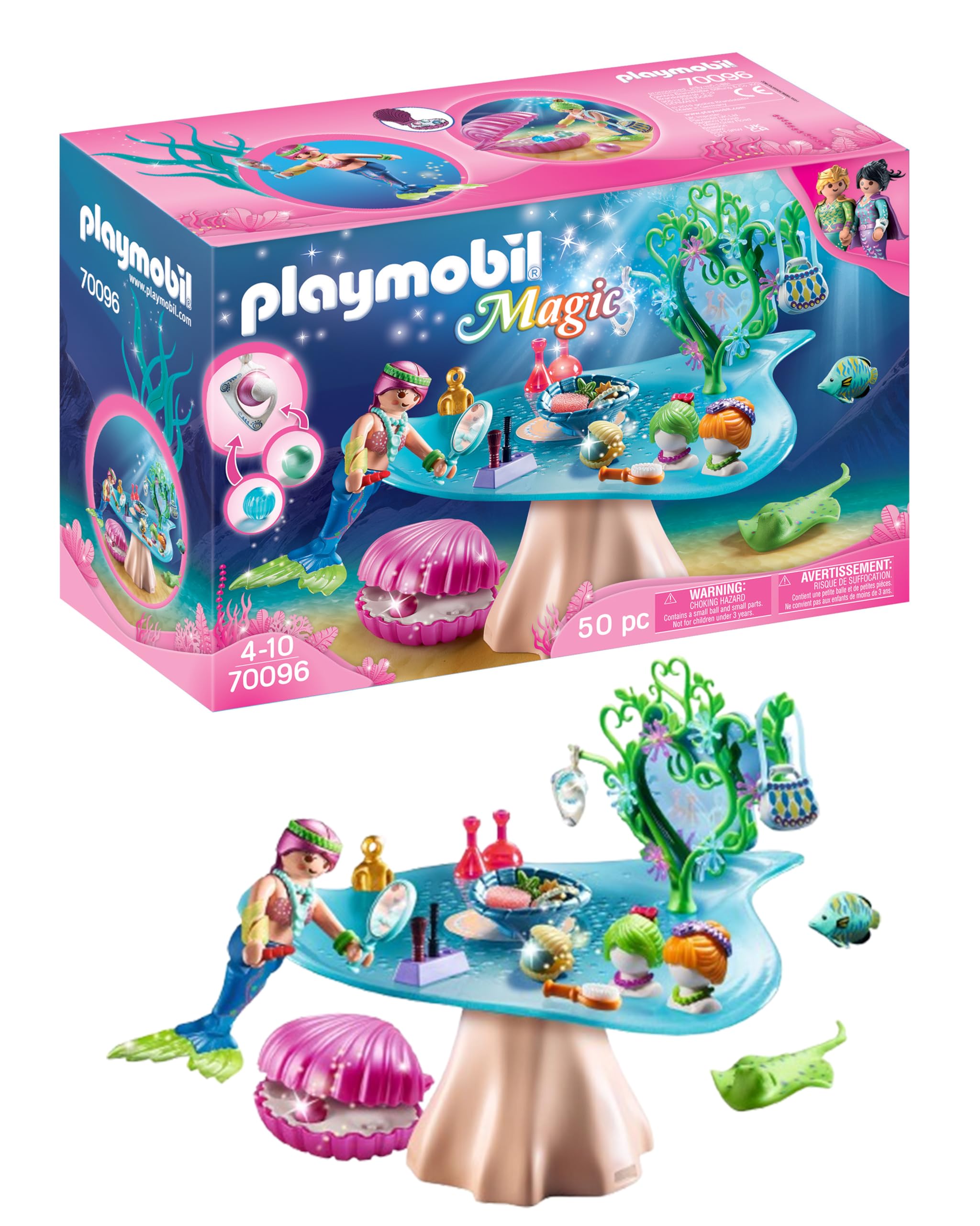 Playmobil 70096 Magic, Magical Mermaid World, Beauty Salon with Jewel Case, toy playset suitable for children ages 4+