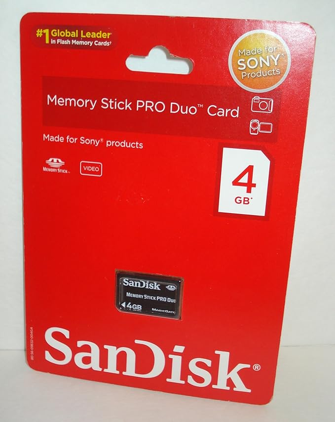 Sandisk 4GB Memory Stick Pro Duo 4GB Flash Memory Stick Pro Duo Carte mémoire (MS Pro Duo