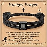 ESPVO Baseball/Basketball/Football/Soccer/Hockey Bracelet for Teen Boys Men Cross Bracelet Gifts for Players Team Lovers Son Grandson Brother Nephew Friend Valentines Day Easter Basket Stuffers Gifts