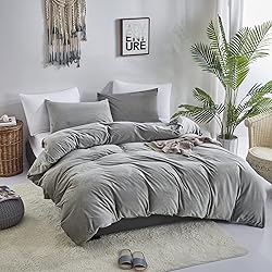 Cottonight Gray Velvet Comforter Set Queen Plush