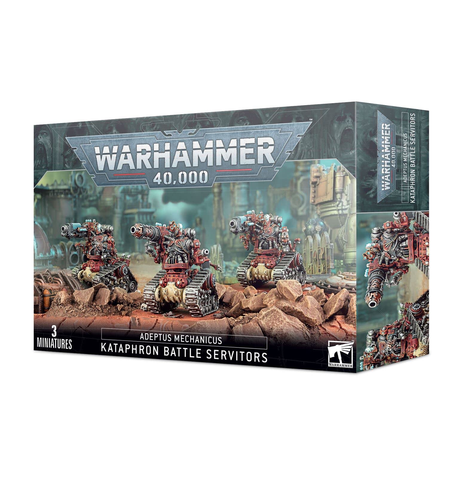Games Workshop 99120116020" Adeptus Mech Kataphron Battle Servitors Plastic Kit, Black