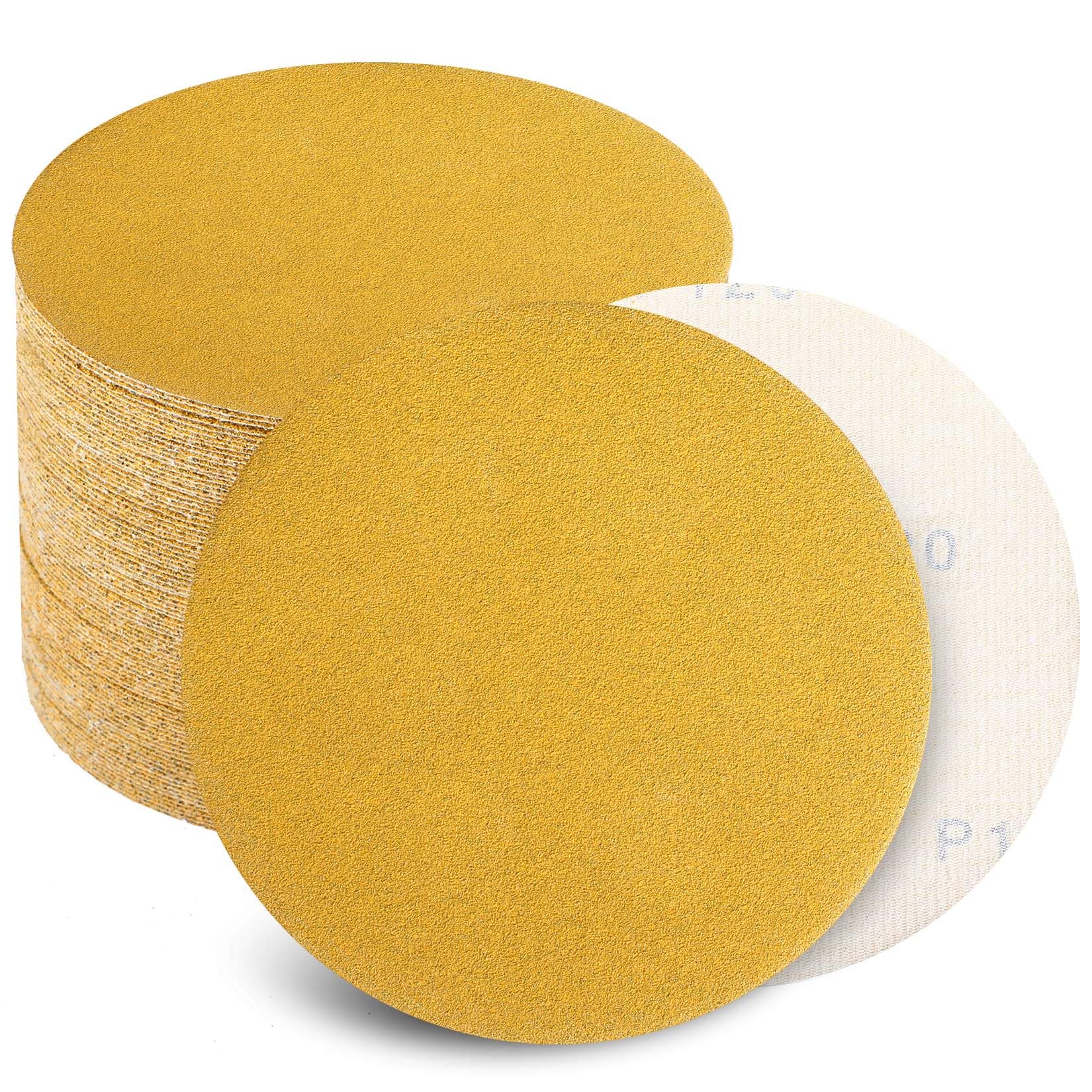 Photo 1 of Keeimp 6 Inch Sanding Discs Hook and Loop No Hole, 120 Grit Sandpaper, Da Sandpaper for Automotive and Woodworking, 100 Pack