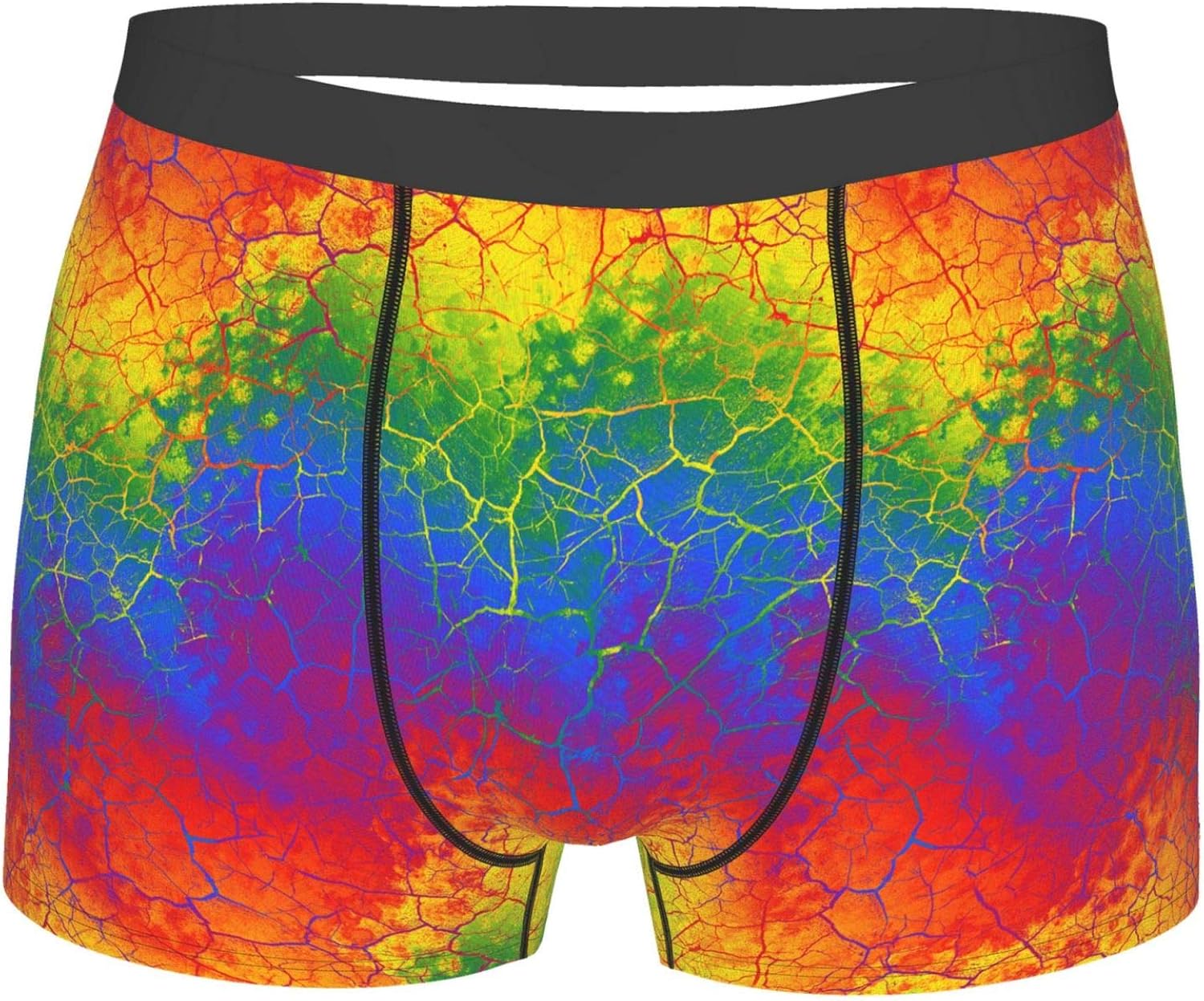 Mens Boxer Briefs Grunge Rainbow Color Texture Underwear Breathable Boxer Briefs