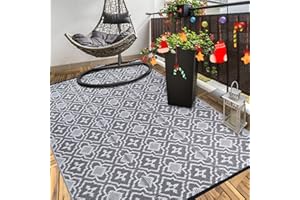 Alfolo Outdoor Rug for Patios Clearance 4X6 Waterproof Reversible Plastic Straw Rug RV Camping Mat Outside Area Rug Carpet for Camping RV,Porch,Deck,Balcony,Camper,Backyard