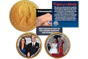 MERRICK MINT ROYAL WEDDING Prince William & Kate British Half Penny 24K Gold 2-Coin Set