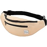 Vibe Festival Gear Fanny Pack for Men Women - Many Prints - Black Holographic Silver Gold Cute Waist Bag for Festival Rave Hiking Running Cycling