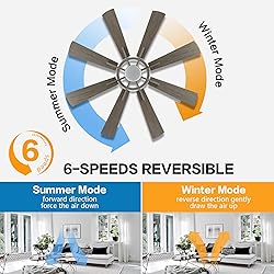 WINGBO 72" DC Ceiling Fan with Lights, Brushed